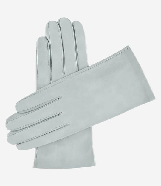 Sofia (ash grey) - Italian lambskin leather gloves with silk lining