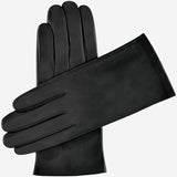 Sofia (black) - Italian lambskin leather gloves with silk lining - Leather Gloves Online - Luxury Leather Gloves - 1