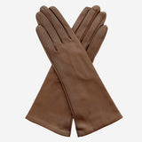 FS01W4 (brown) - Italian "4 Button Length" Silk Lined Leather Gloves - Leather Gloves Online - Luxury Leather Gloves - 1