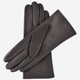 Isabella (charcoal) - Italian lambskin leather gloves with cashmere lining