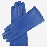 Isabella (high blue) - Italian lambskin leather gloves with cashmere lining