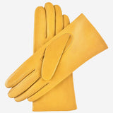 Isabella (yellow) - Italian lambskin leather gloves with cashmere lining