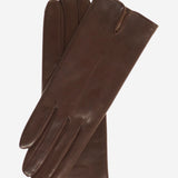Margherita (brown) - Italian lambskin leather gloves with cashmere lining