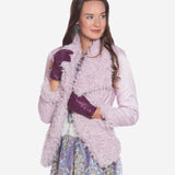Margherita (eggplant) - Italian lambskin leather gloves with cashmere lining