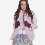 Margherita (eggplant) - Italian lambskin leather gloves with cashmere lining