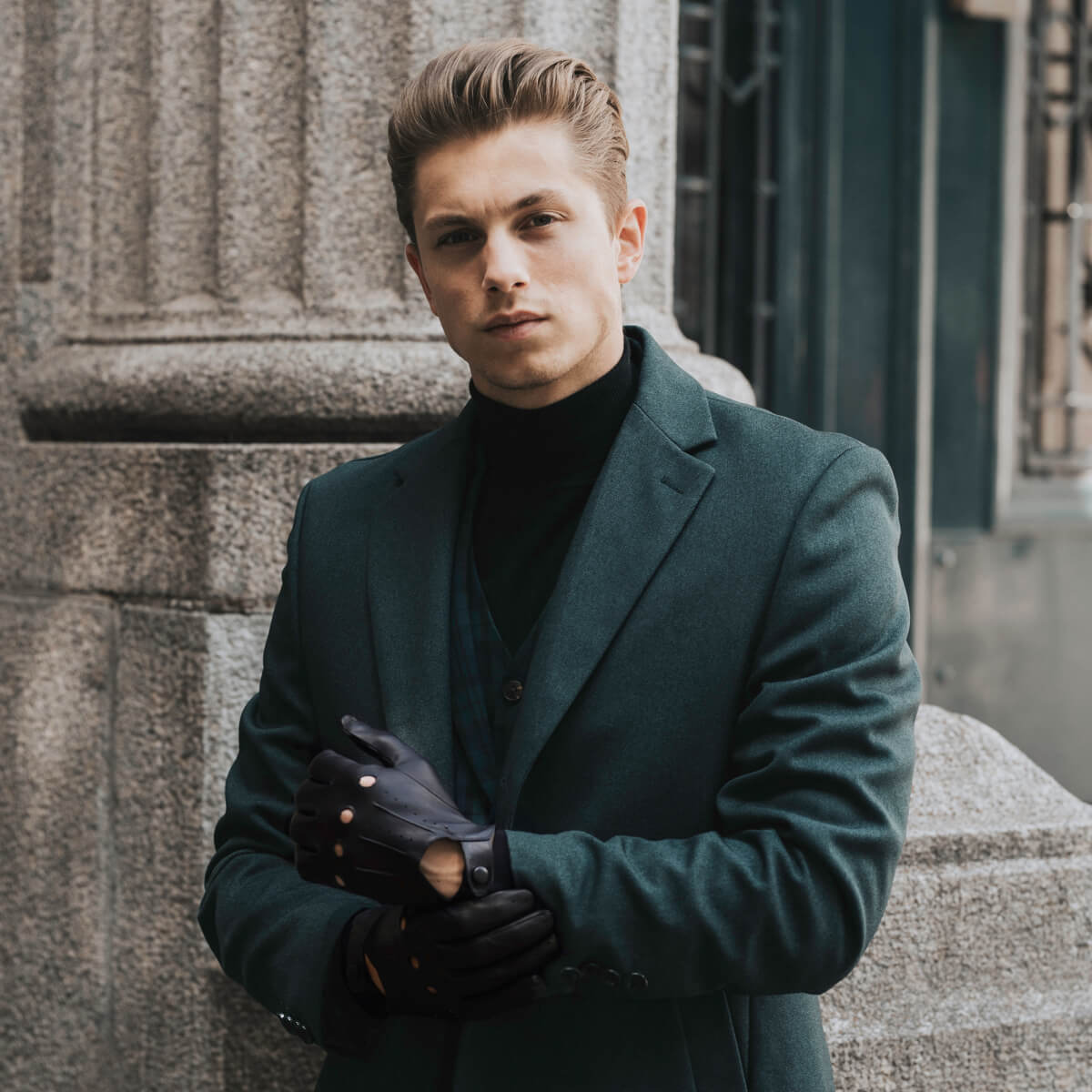 Enzo (black) - Italian lambskin leather driving gloves - Leather Gloves Online - Luxury Leather Gloves - 4