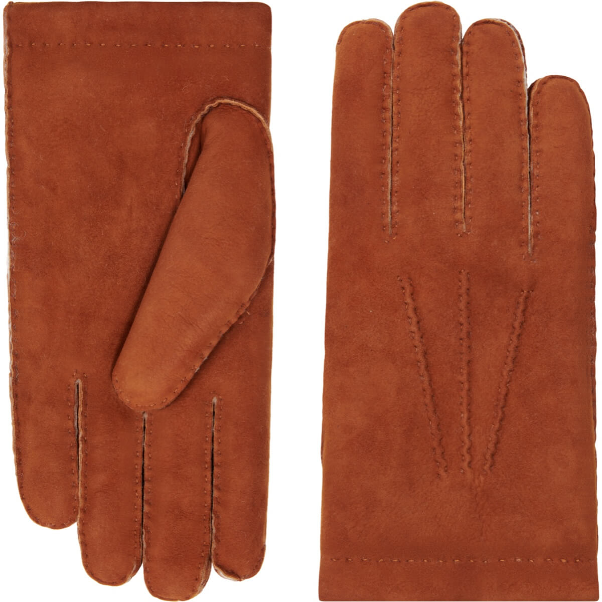 Suede Leather Gloves - Sheep Fur Lining - Handmade in Italy – Leather ...