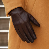 Marco (brown) - Italian lambskin leather gloves with brown rabbit fur lining - Leather Gloves Online - Luxury Leather Gloves - 9