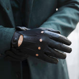 Enzo (black) - Italian lambskin leather driving gloves - Leather Gloves Online - Luxury Leather Gloves - 3