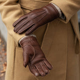 Vittoria (brown) - Italian gloves made of American deerskin leather with cashmere lining - Leather Gloves Online - Luxury Leather Gloves - 8
