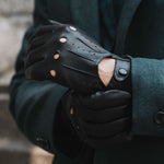 Enzo (black) - Italian lambskin leather driving gloves - Leather Gloves Online - Luxury Leather Gloves - 2