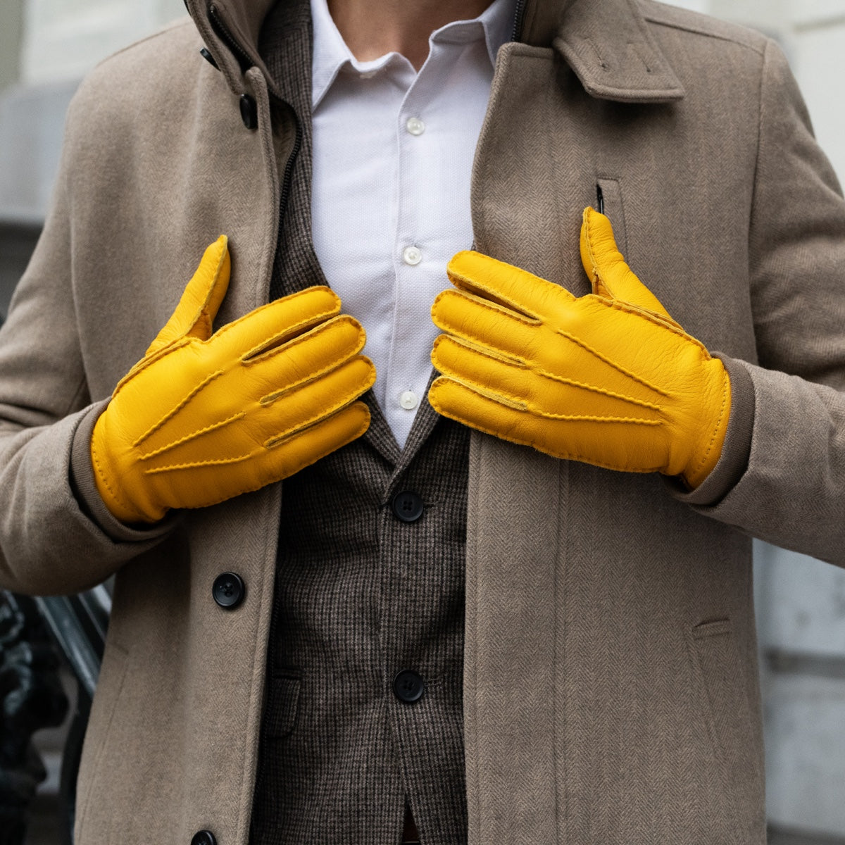 Matteo - Italian gloves made of American deerskin leather with cashmere lining - Leather Gloves Online - Luxury Leather Gloves - 9
