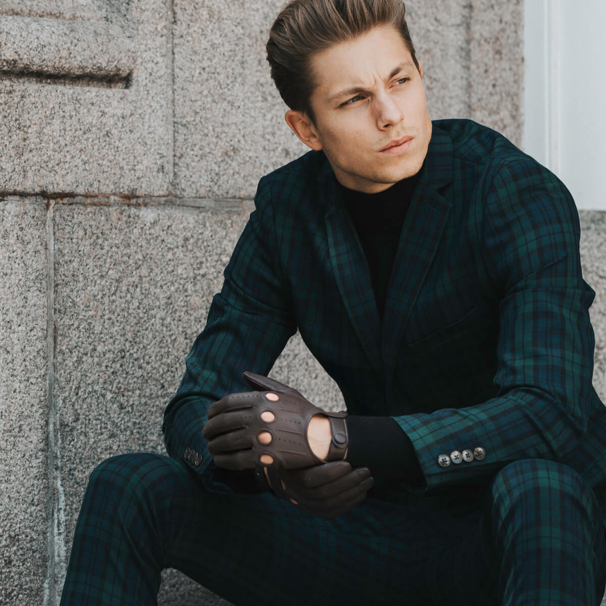 Mario (dark brown) - Italian lambskin leather driving gloves - Leather Gloves Online - Luxury Leather Gloves - 7