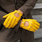 Leonardo (yellow) - Italian driving gloves made of American deerskin leather - Leather Gloves Online - Luxury Leather Gloves - 8