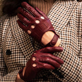 Alessa (cordovan) - classic Italian lambskin leather driving gloves- Leather Gloves Online - Luxury Leather Gloves - 2