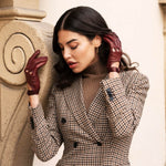 Alessa (cordovan) - classic Italian lambskin leather driving gloves- Leather Gloves Online - Luxury Leather Gloves - 5