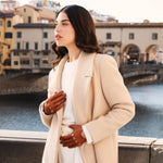 Alessa (cognac) - classic Italian lambskin leather driving gloves- Leather Gloves Online - Luxury Leather Gloves - 5