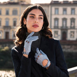 Alessa (sky) - classic Italian lambskin leather driving gloves - Leather Gloves Online - Luxury Leather Gloves - 7