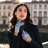 Alessa (sky) - classic Italian lambskin leather driving gloves - Leather Gloves Online - Luxury Leather Gloves - 7