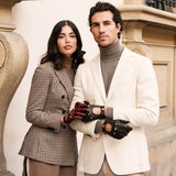 Alessa (cordovan) - classic Italian lambskin leather driving gloves- Leather Gloves Online - Luxury Leather Gloves - 4
