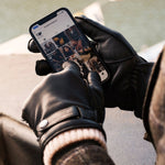 Alonzo (black) - Italian lambskin leather gloves with cashmere lining & touchscreen feature - Leather Gloves Online - Luxury Leather Gloves - 7