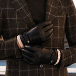 Alonzo (black) - Italian lambskin leather gloves with cashmere lining & touchscreen feature - Leather Gloves Online - Luxury Leather Gloves - 9