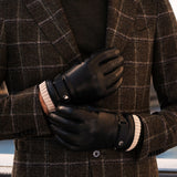 Alonzo (black) - Italian lambskin leather gloves with cashmere lining & touchscreen feature - Leather Gloves Online - Luxury Leather Gloves - 9