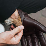 Marco (brown) - Italian lambskin leather gloves with brown rabbit fur lining - Leather Gloves Online - Luxury Leather Gloves - 6
