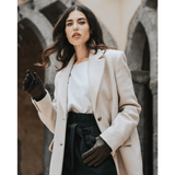 Francesca (brown) - Italian lambskin leather gloves with white rabbit fur lining  - Leather Gloves Online - Luxury Leather Gloves - 8