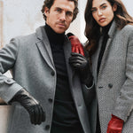 Marco (black) - Italian lambskin leather gloves with white rabbit fur lining - Leather Gloves Online - Luxury Leather Gloves - 11
