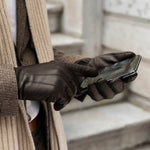 Giovanni (brown) - classic Italian lambskin leather gloves with cashmere lining & touchscreen feature  - Leather Gloves Online - Luxury Leather Gloves - 4