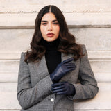 Isabella (navy) - Italian lambskin leather gloves with cashmere lining - Leather Gloves Online - Luxury Leather Gloves - 4
