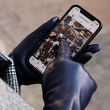 Leather Gloves Touchscreen Navy Women Isabella - Leather Gloves Online® - Luxury Leather Gloves - Made in Italy - 4