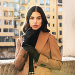 Isabella (black) - Italian lambskin leather gloves with cashmere lining - Leather Gloves Online - Luxury Leather Gloves - 10