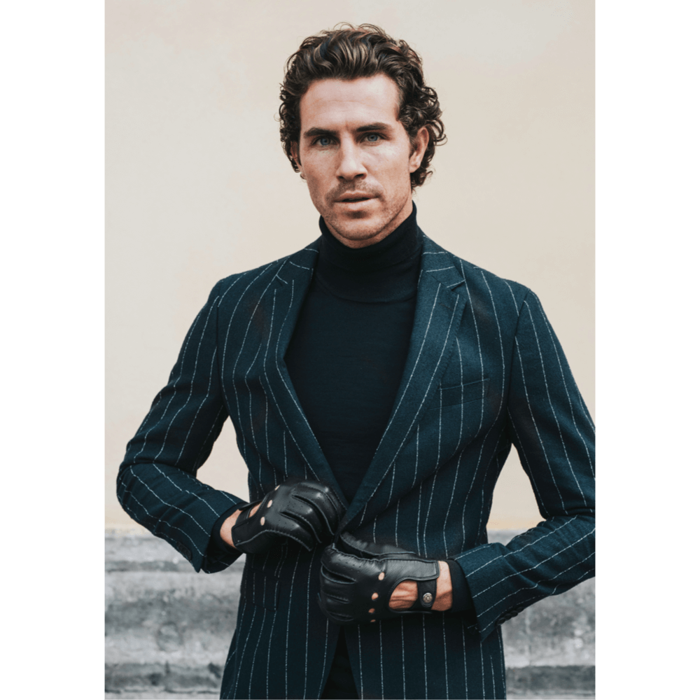 Leonardo (black) - Italian driving gloves made of American deerskin leather - Leather Gloves Online - Luxury Leather Gloves - 3
