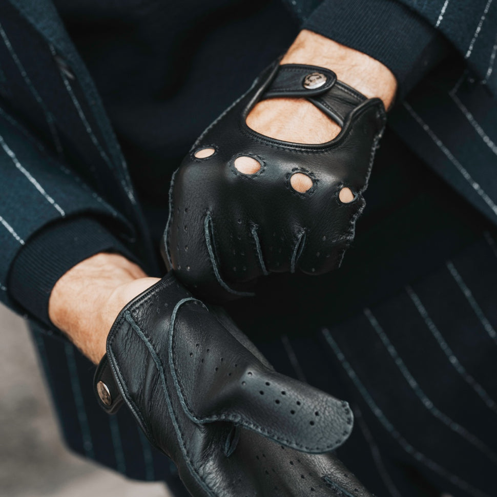 Men's Driving Gloves Deerskin Black - Handmade in Italy – Premium Leather Gloves – Leather Gloves Online® -  4