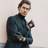 Leonardo (black) - Italian driving gloves made of American deerskin leather - Leather Gloves Online - Luxury Leather Gloves - 5
