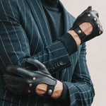 Leonardo (black) - Italian driving gloves made of American deerskin leather - Leather Gloves Online - Luxury Leather Gloves - 6