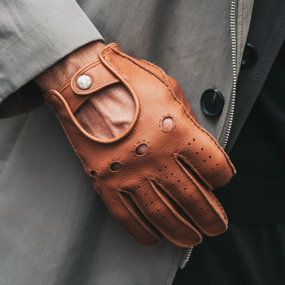 Men's Driving Gloves Deerskin Brown - Handmade in Italy – Premium Leather Gloves – Leather Gloves Online® -  3