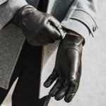 Marco (black) - Italian lambskin leather gloves with white rabbit fur lining - Leather Gloves Online - Luxury Leather Gloves - 9