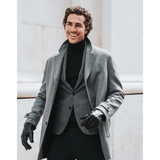 Marco (black) - Italian lambskin leather gloves with brown rabbit fur lining - Leather Gloves Online - Luxury Leather Gloves - 11