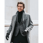 Marco (black) - Italian lambskin leather gloves with white rabbit fur lining - Leather Gloves Online - Luxury Leather Gloves - 8