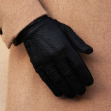 Antonio (black) – Luxurious Italian peccary leather gloves with cashmere lining - Leather Gloves Online - Luxury Leather Gloves - 7