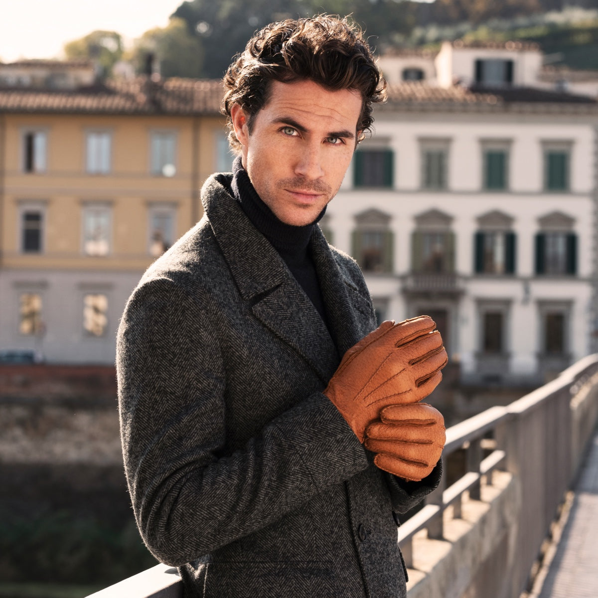 Antonio (brown) – Luxurious Italian peccary leather gloves with cashmere lining - Leather Gloves Online - Luxury Leather Gloves - 6