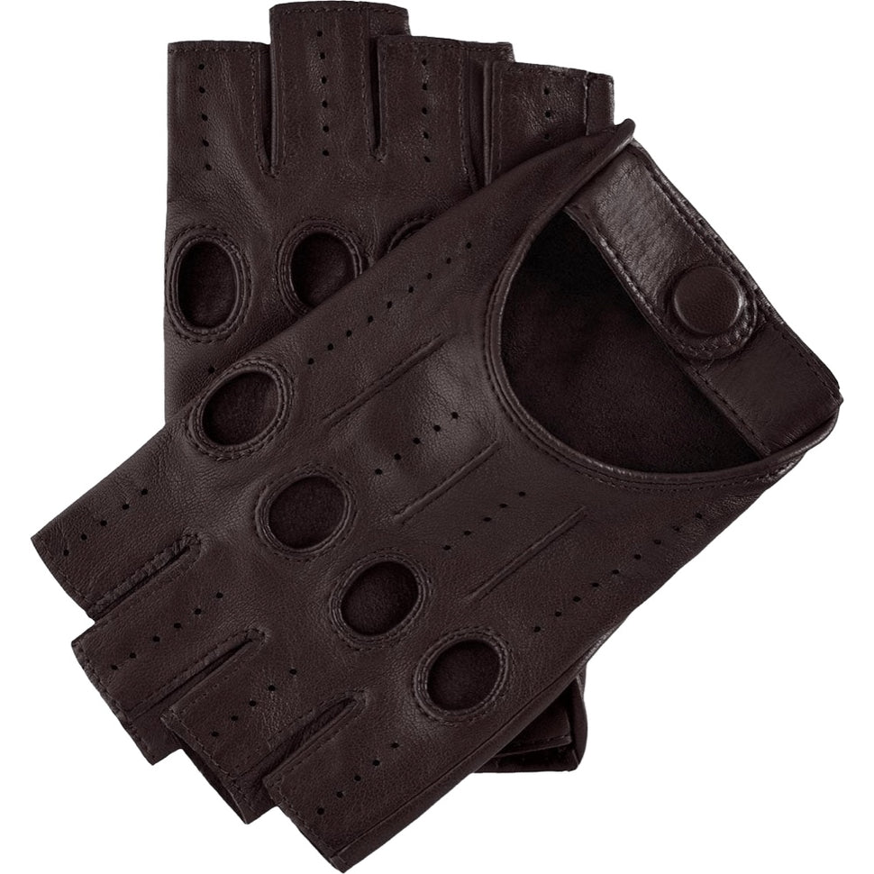 Fingerless Driving Gloves Dark Brown - Handmade in Italy – Premium Leather Gloves – Leather Gloves Online® -  1