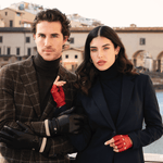 Rossana (red) - Italian fingerless lambskin leather driving gloves - Leather Gloves Online - Luxury Leather Gloves - 7
