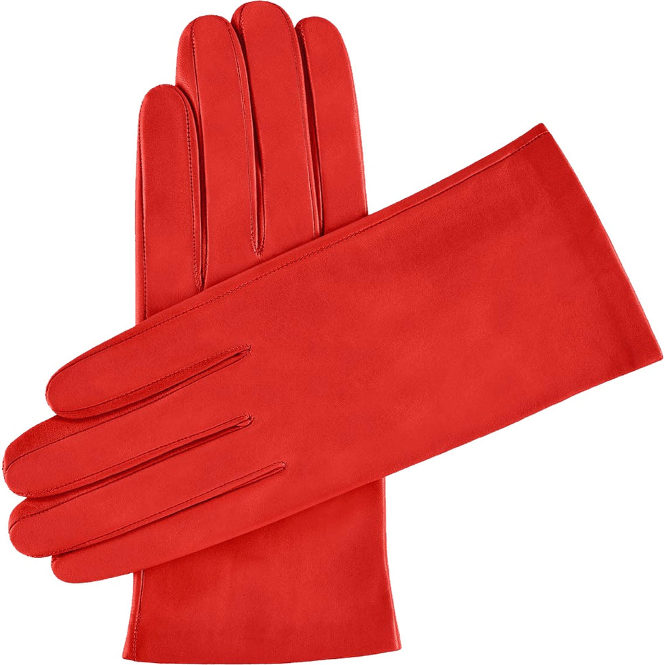 Red Leather Gloves - Silk Lined  - Handmade in Italy – Premium Leather Gloves – Leather Gloves Online® -  1