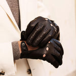 Umberto (brown) - Italian lambskin leather driving gloves & touchscreen feature - Leather Gloves Online - Luxury Leather Gloves - 6