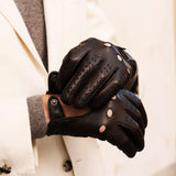 Umberto (brown) - Italian lambskin leather driving gloves & touchscreen feature - Leather Gloves Online - Luxury Leather Gloves - 6