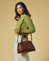 Zita (brown) - Italian calf leather women's handbag (with shoulder strap)